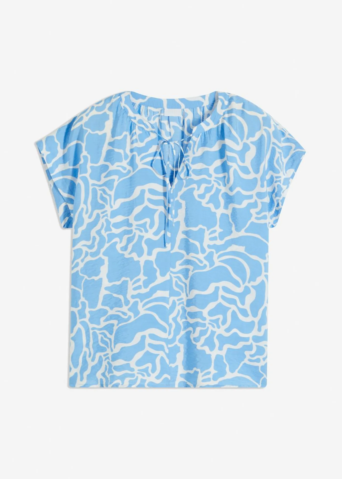 bonprix bonprix Blusa de túnica estampada Azul-blanco Sale