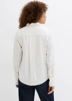 bonprix bonprix Blusa de viscosa Blanco lana-negro Sale