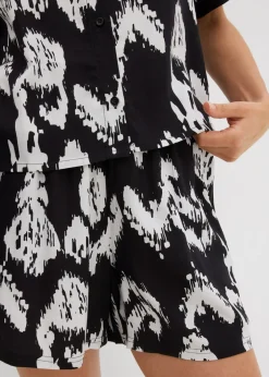 bonprix bonprix Blusa de viscosa con estampado étnico Negro-blanco lana Discount
