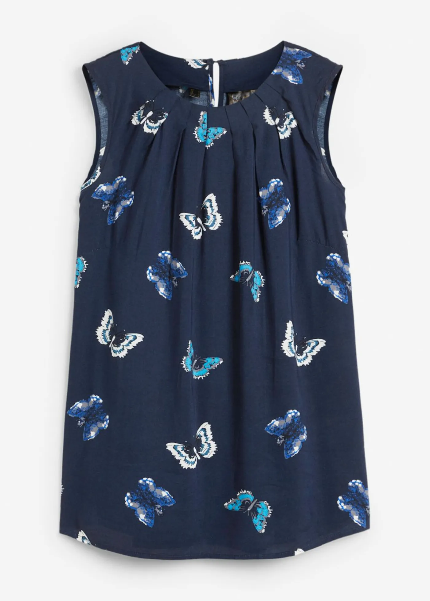 bonprix bonprix Blusa de viscosa fluida Azul marino estampado Outlet