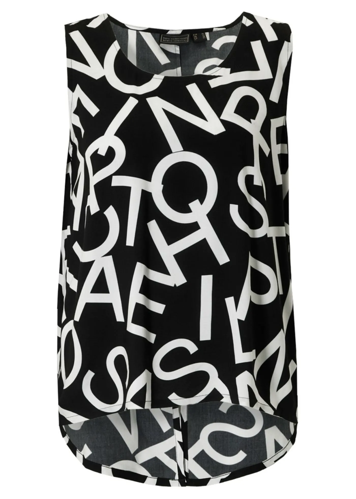 bonprix bonprix Blusa de viscosa fluida Blanco-negro Outlet