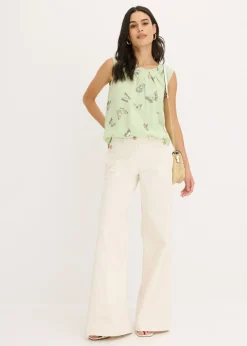 bonprix bonprix Blusa de viscosa fluida Salvia suave estampado New