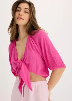 bonprix bonprix Blusa de viscosa fluida fucsia Hot