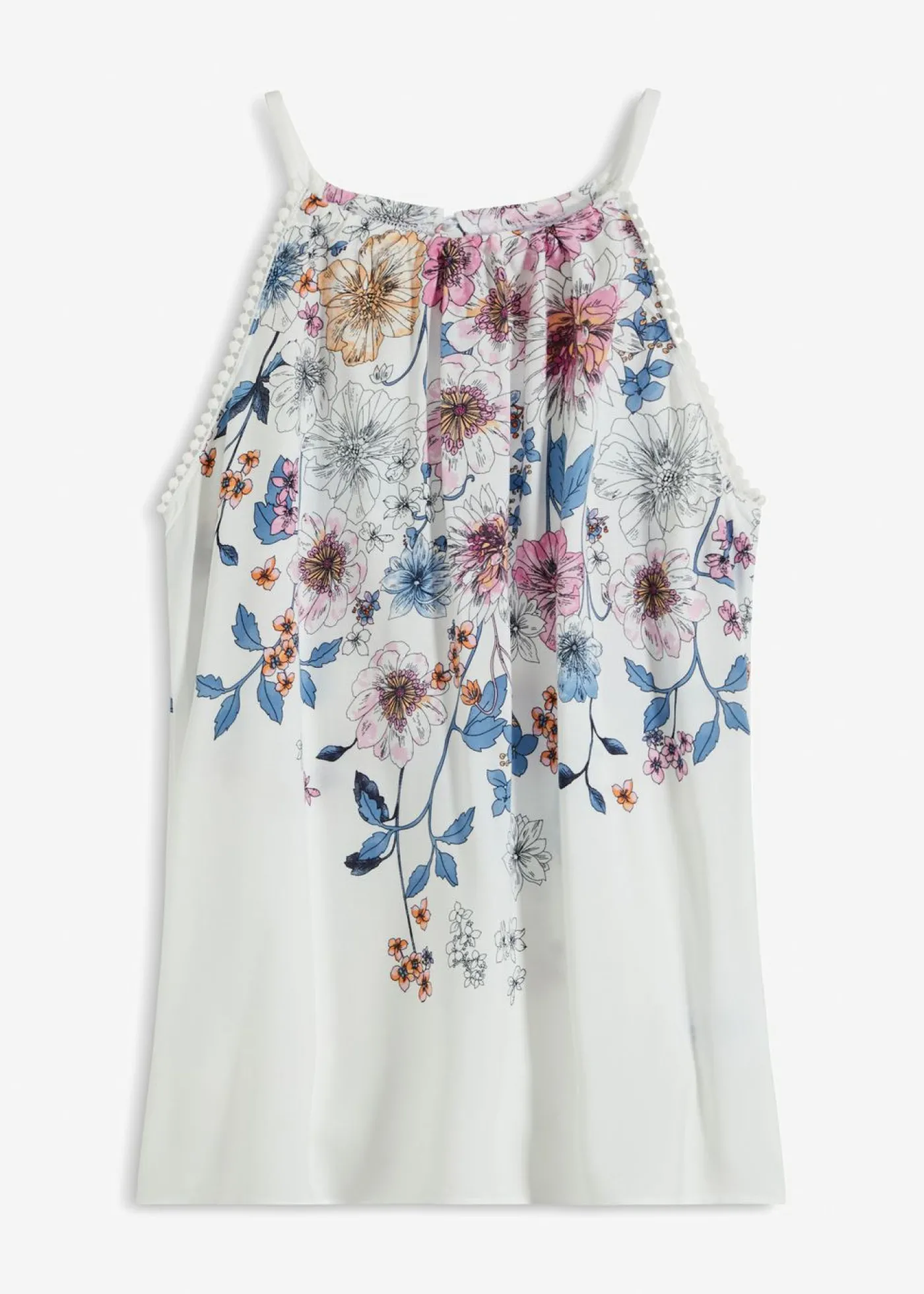 bonprix bonprix Blusa de viscosa fluida Blanco lana de flores Discount