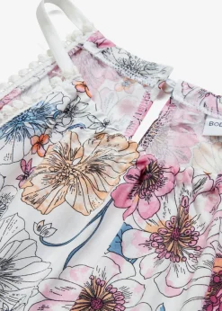 bonprix bonprix Blusa de viscosa fluida Blanco lana de flores Discount