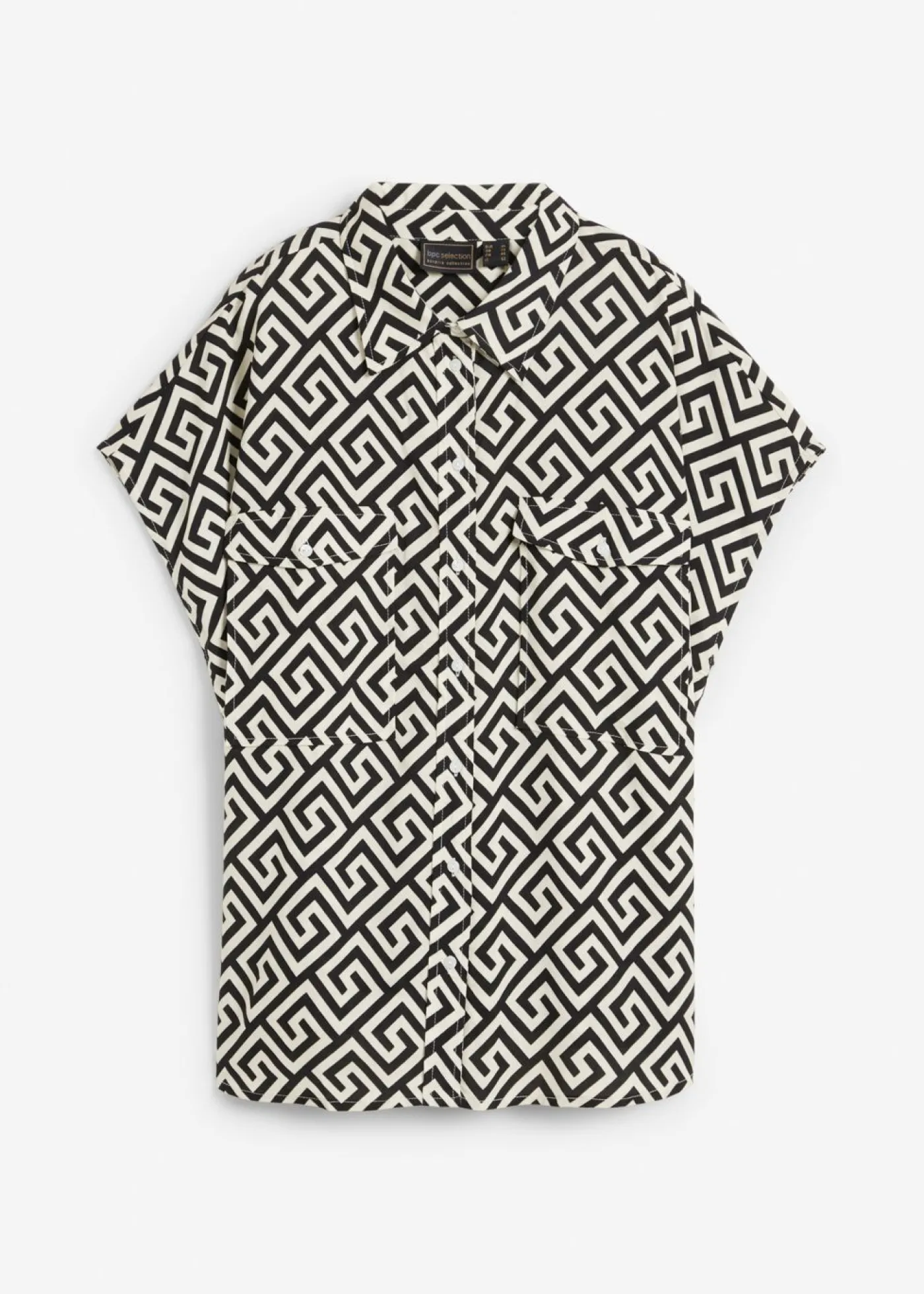 bonprix bonprix Blusa de viscosa fluida negro-crudo Discount