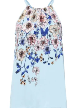 bonprix bonprix Blusa de viscosa fluida Azul claro de flores Online