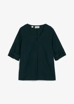 bonprix bonprix Blusa de viscosa fluida Verde intenso Sale
