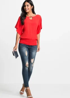 bonprix bonprix Blusa de viscosa pura fresa Outlet