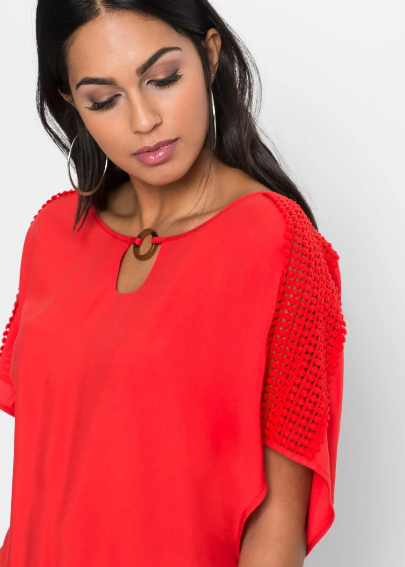 bonprix bonprix Blusa de viscosa pura fresa Outlet