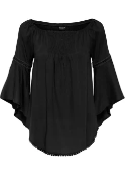 bonprix bonprix Blusa de viscosa pura Negro New