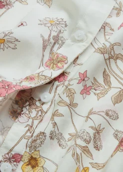 bonprix bonprix Blusa de viscosa pura Blanco lana de flores
