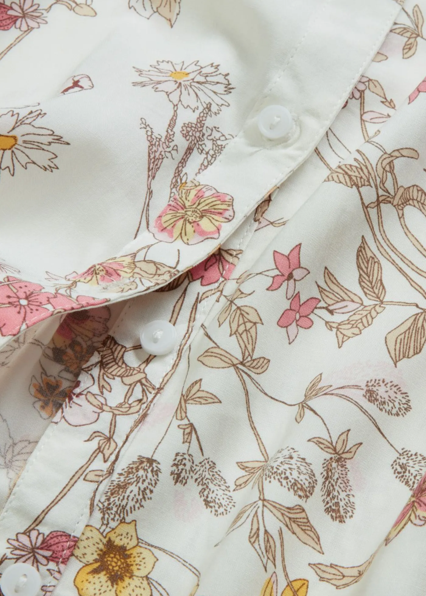 bonprix bonprix Blusa de viscosa pura Blanco lana de flores