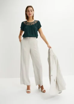 bonprix bonprix Blusa de viscosa pura Verde intenso New