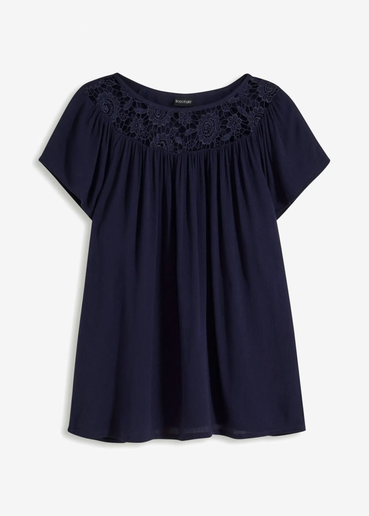 bonprix bonprix Blusa de viscosa pura Azul marino Online