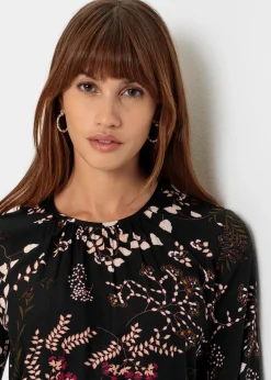 bonprix bonprix Blusa de viscosa sostenible Negro de flores