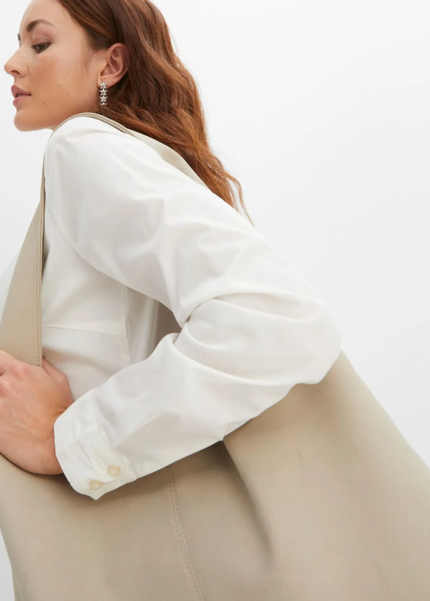 bonprix bonprix Blusa elástica Blanco lana Best