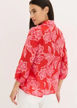 bonprix bonprix Blusa estampada rosa caliente Online