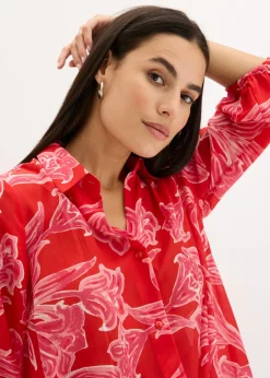 bonprix bonprix Blusa estampada rosa caliente Online