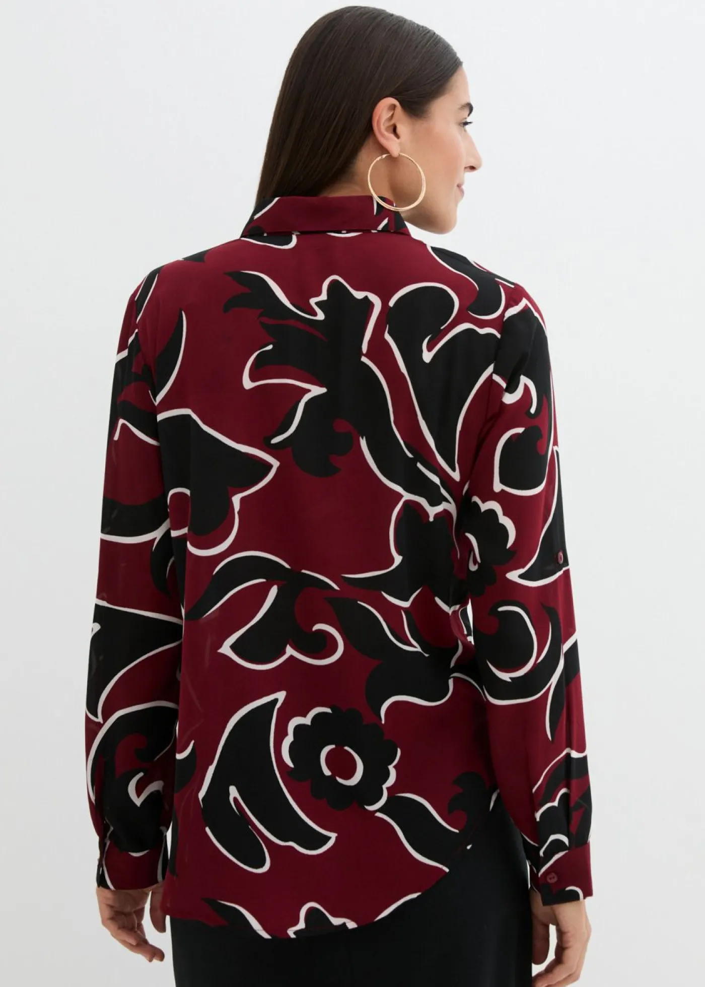 bonprix bonprix Blusa estampada Rojo castaño/negro Sale