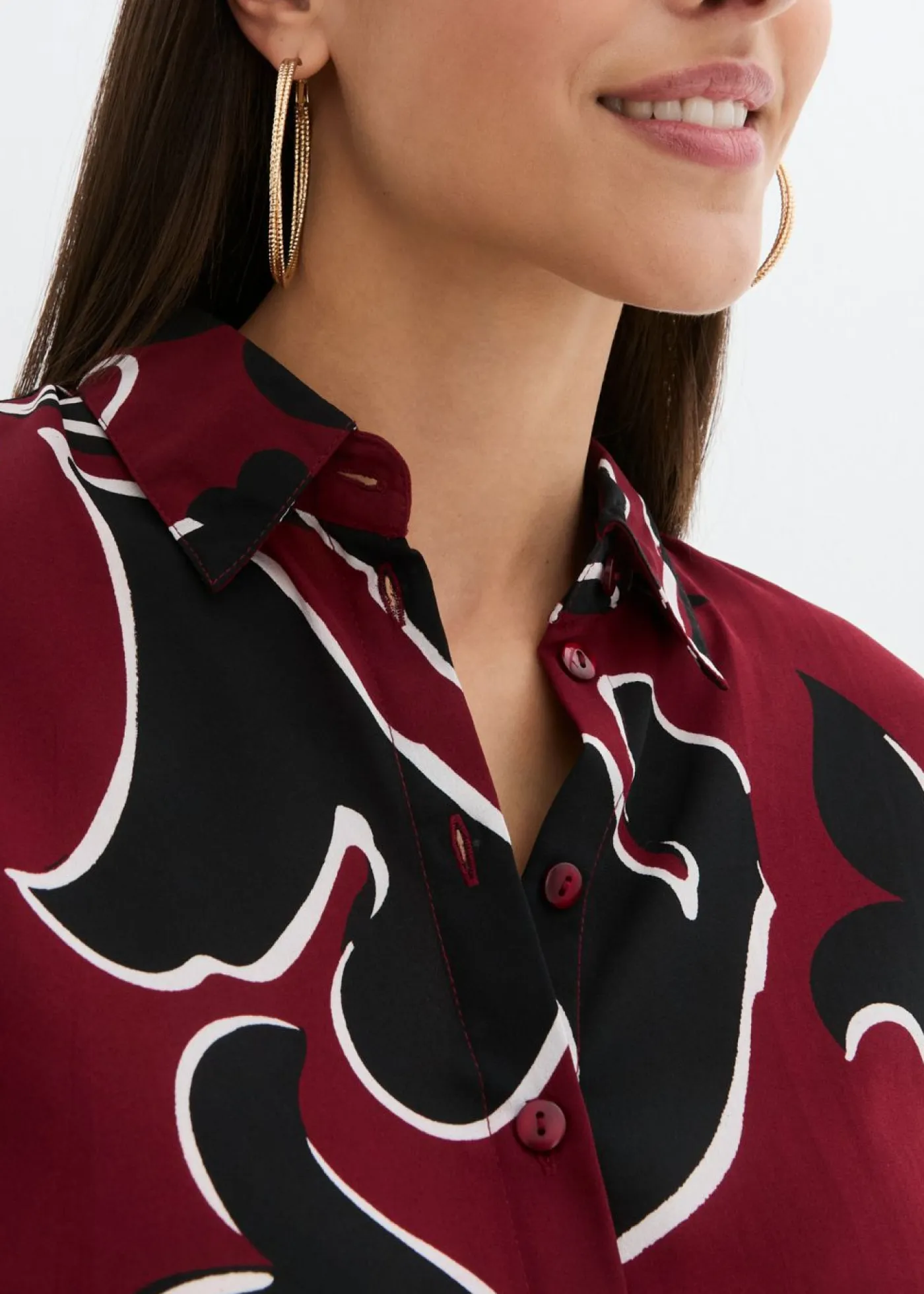 bonprix bonprix Blusa estampada Rojo castaño/negro Sale