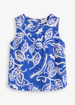 bonprix bonprix Blusa estampada Azul-blanco New