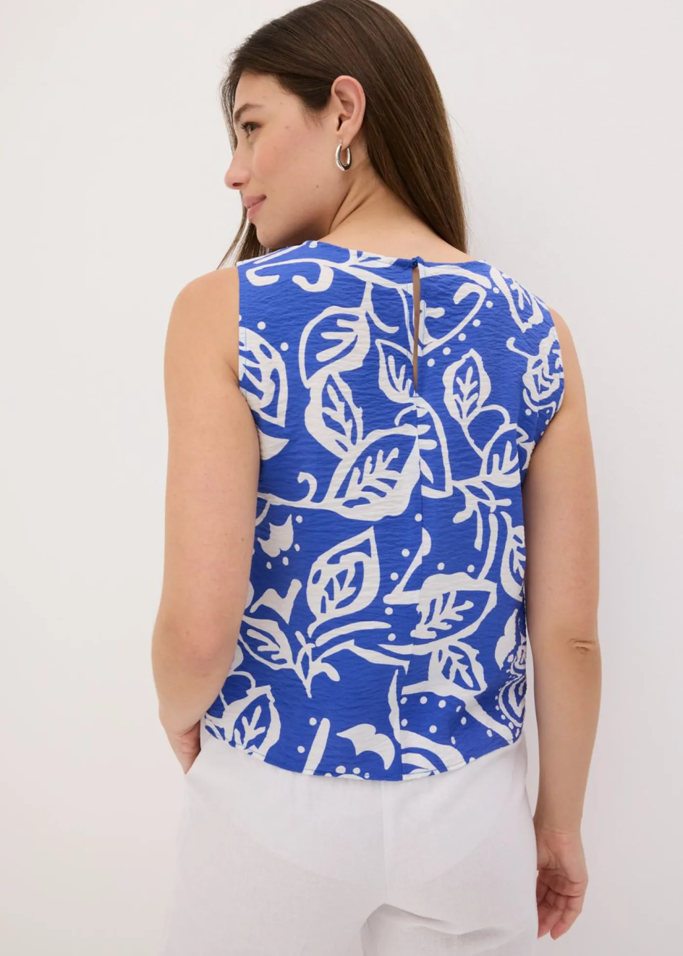 bonprix bonprix Blusa estampada Azul-blanco New