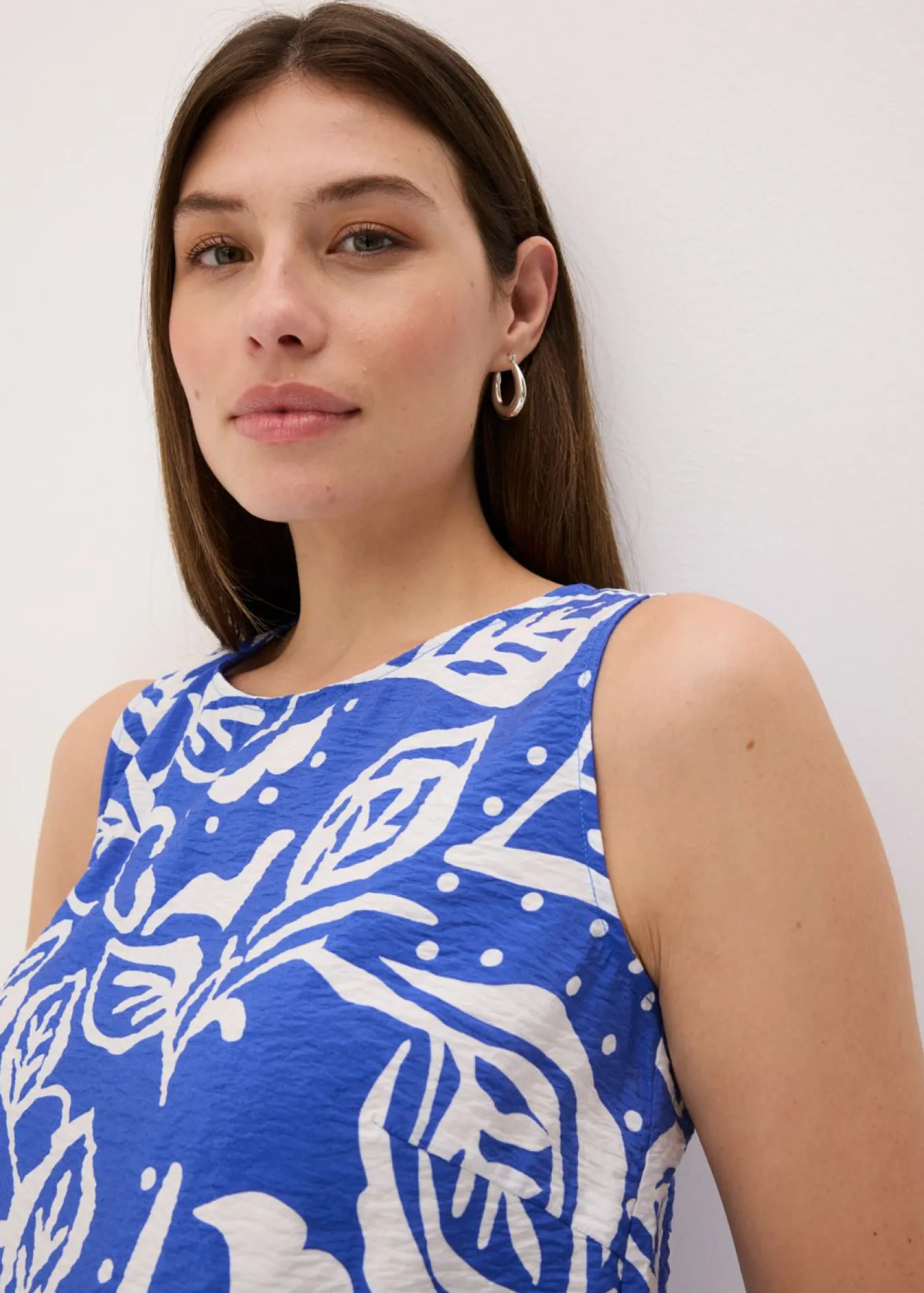 bonprix bonprix Blusa estampada Azul-blanco New