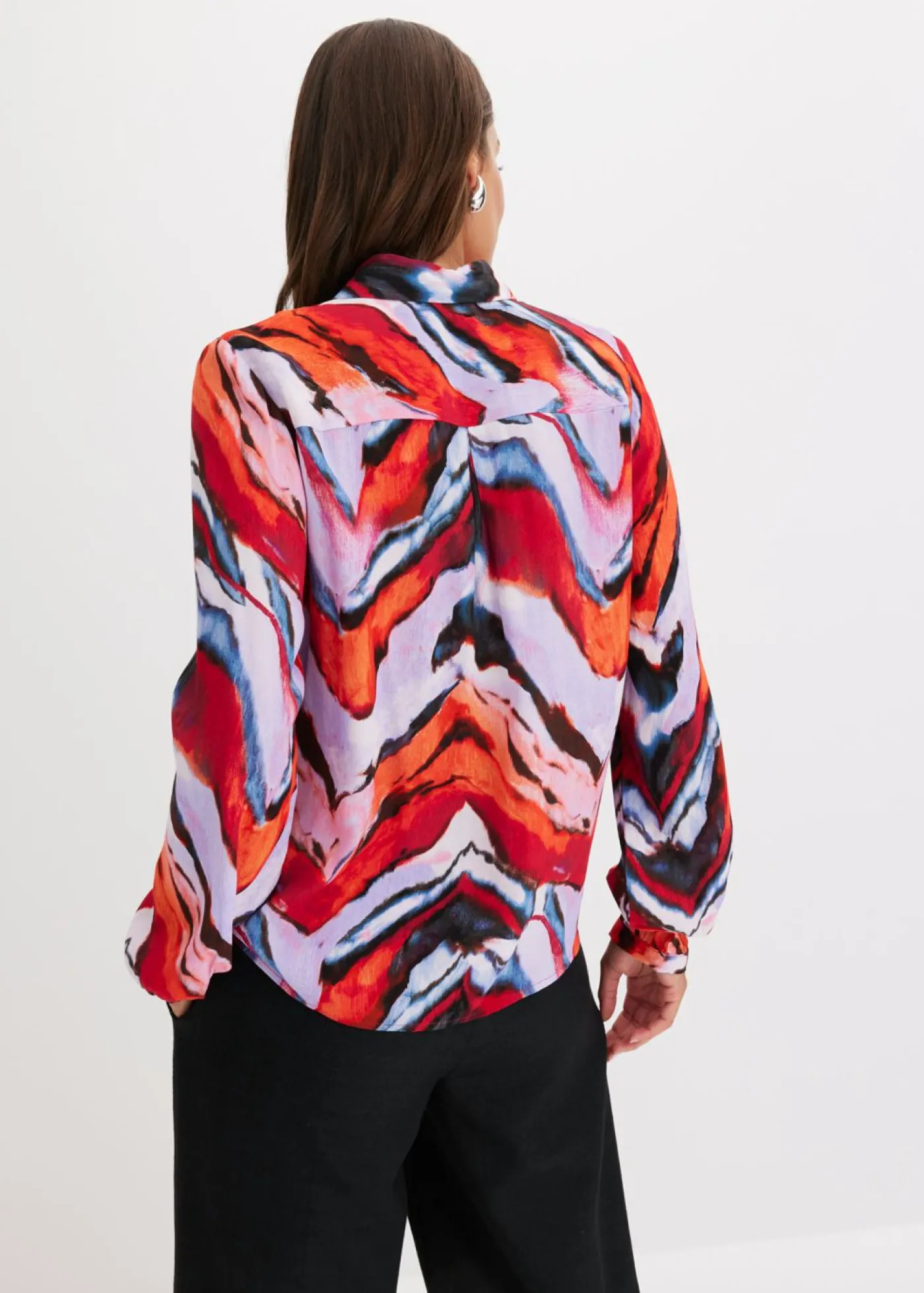 bonprix bonprix Blusa estampada púrpura-negro-rojo New