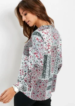bonprix bonprix Blusa estampada Estampado en plateado