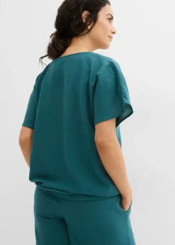 bonprix bonprix Blusa holgada con dobladillo elástico verde pimiento Best