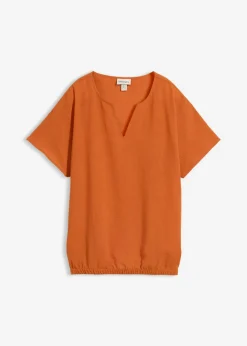 bonprix bonprix Blusa holgada con dobladillo elástico Terracota Hot