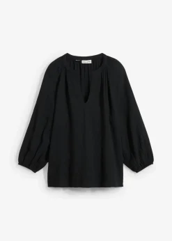 bonprix bonprix Blusa holgada de muselina Negro