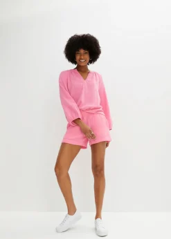 bonprix bonprix Blusa holgada de muselina Rosa brillante Hot