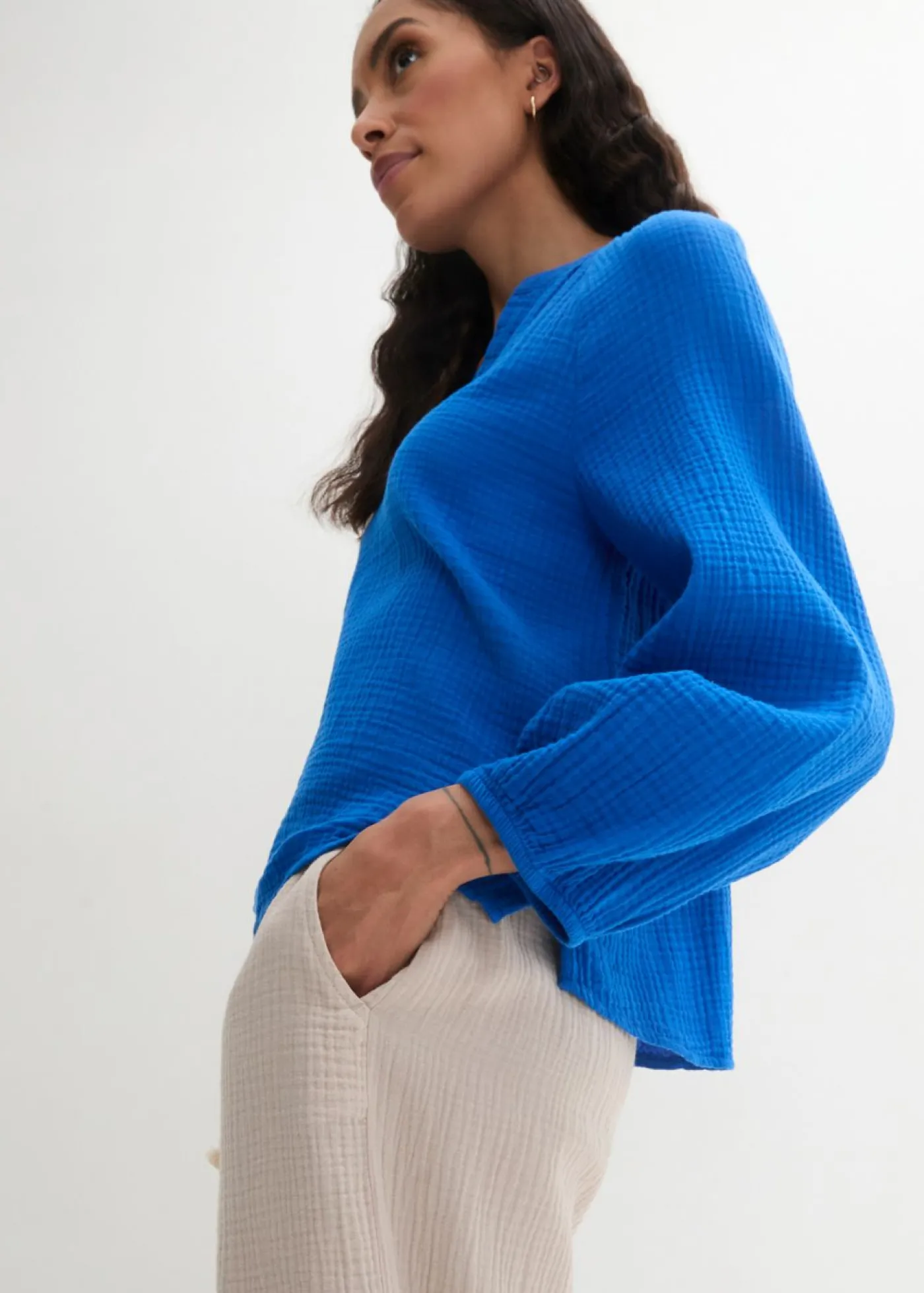 bonprix bonprix Blusa holgada de muselina Azur Best