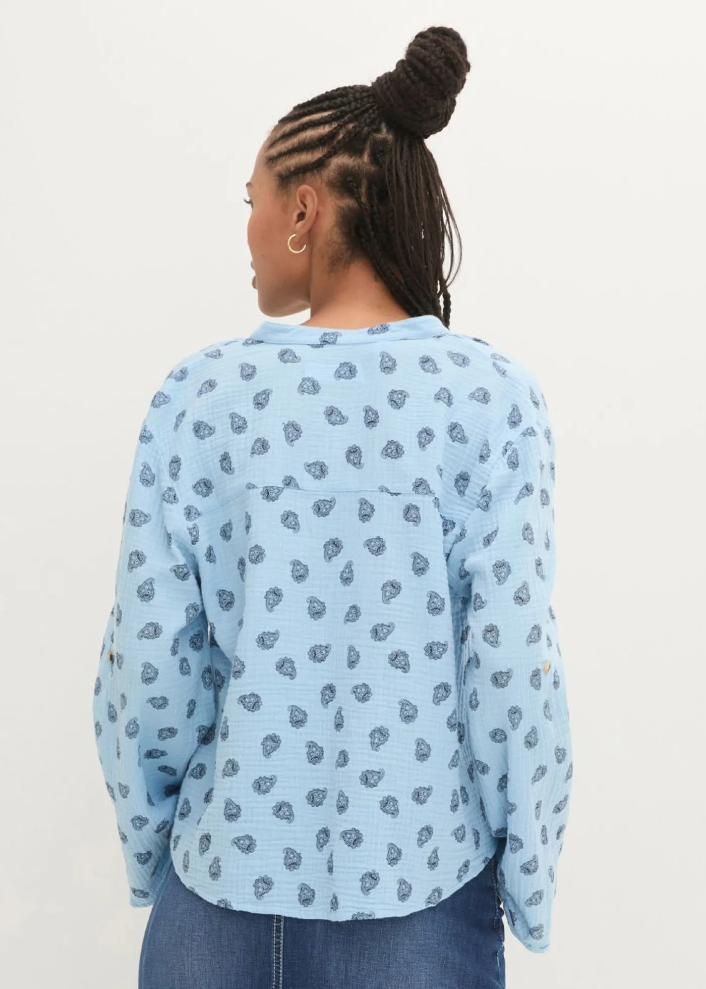 bonprix bonprix Blusa holgada de muselina vaporosa Azul claro Best