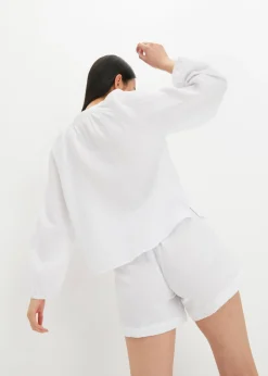 bonprix bonprix Blusa holgada de muselina Blanco Sale