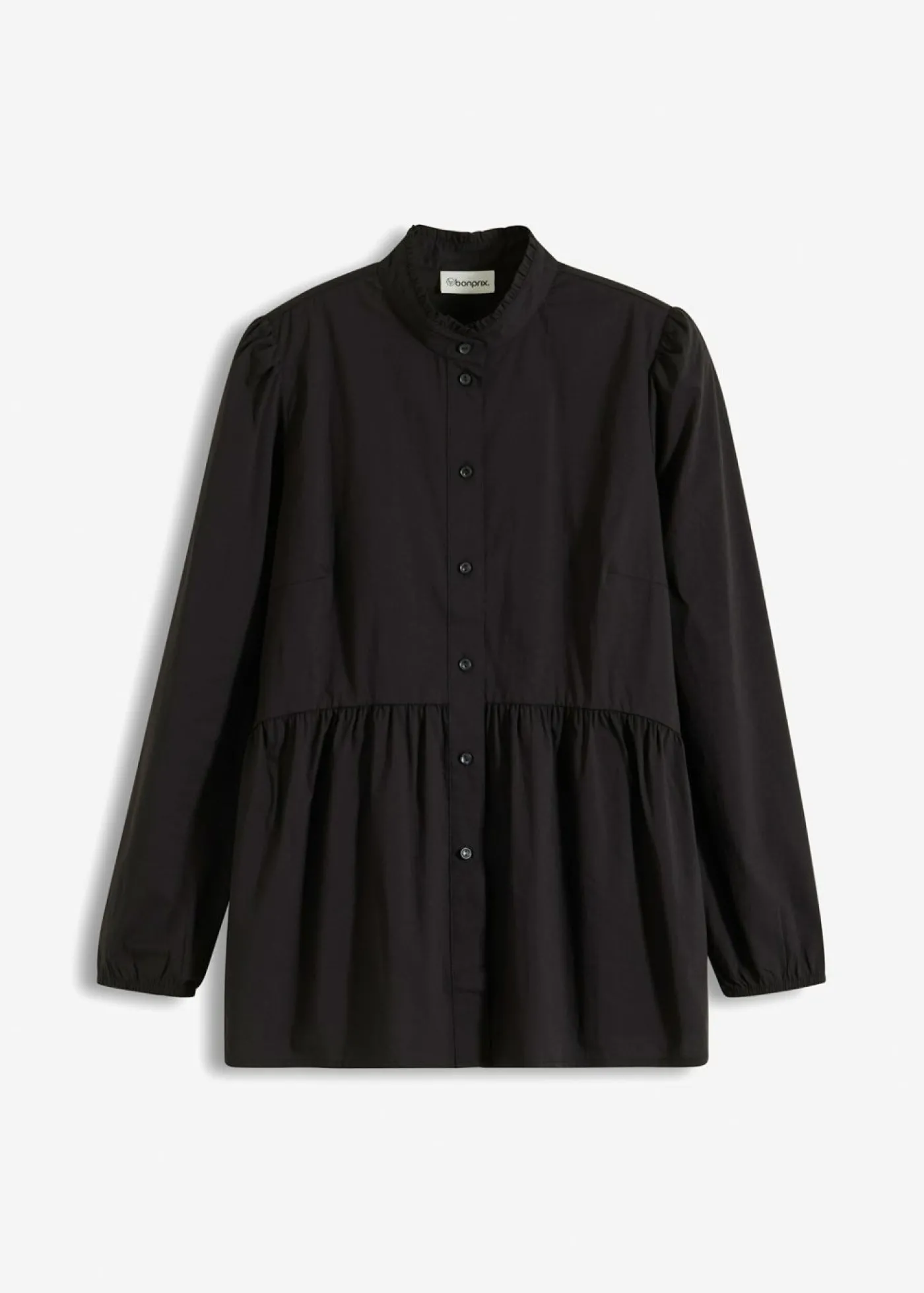 bonprix bonprix Blusa larga con fruncido Negro New