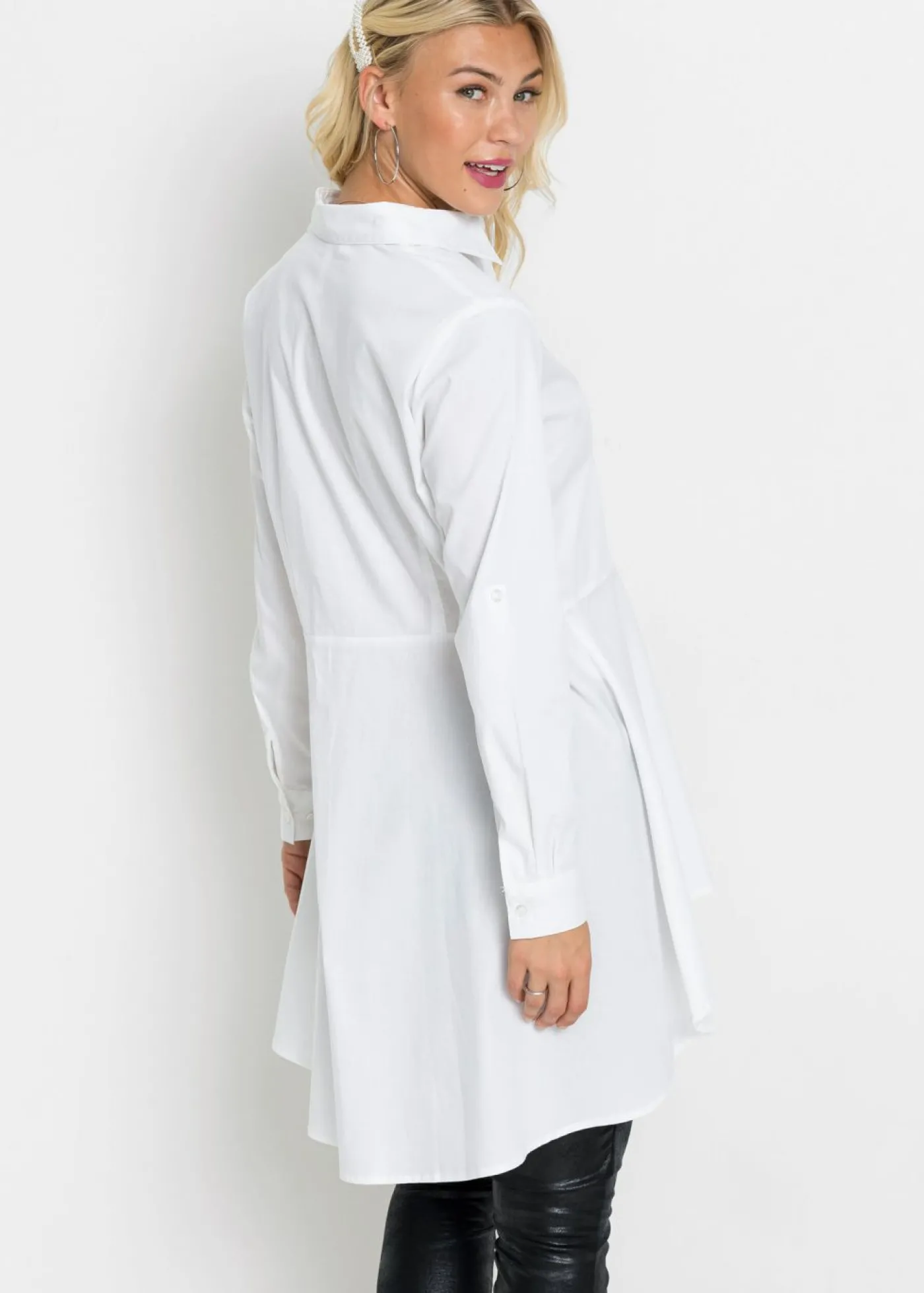 bonprix bonprix Blusa larga con volante Blanco Best