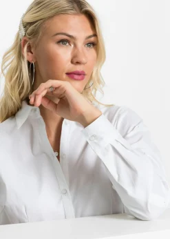 bonprix bonprix Blusa larga con volante Blanco Best