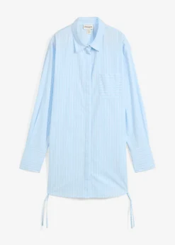 bonprix bonprix Blusa larga de algodón puro azul hielo-blanco con rayas Outlet