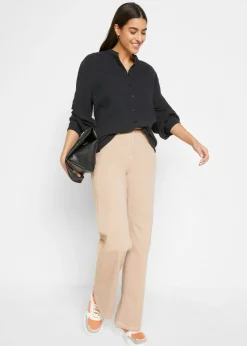 bonprix bonprix Blusa larga de muselina ligera Negro