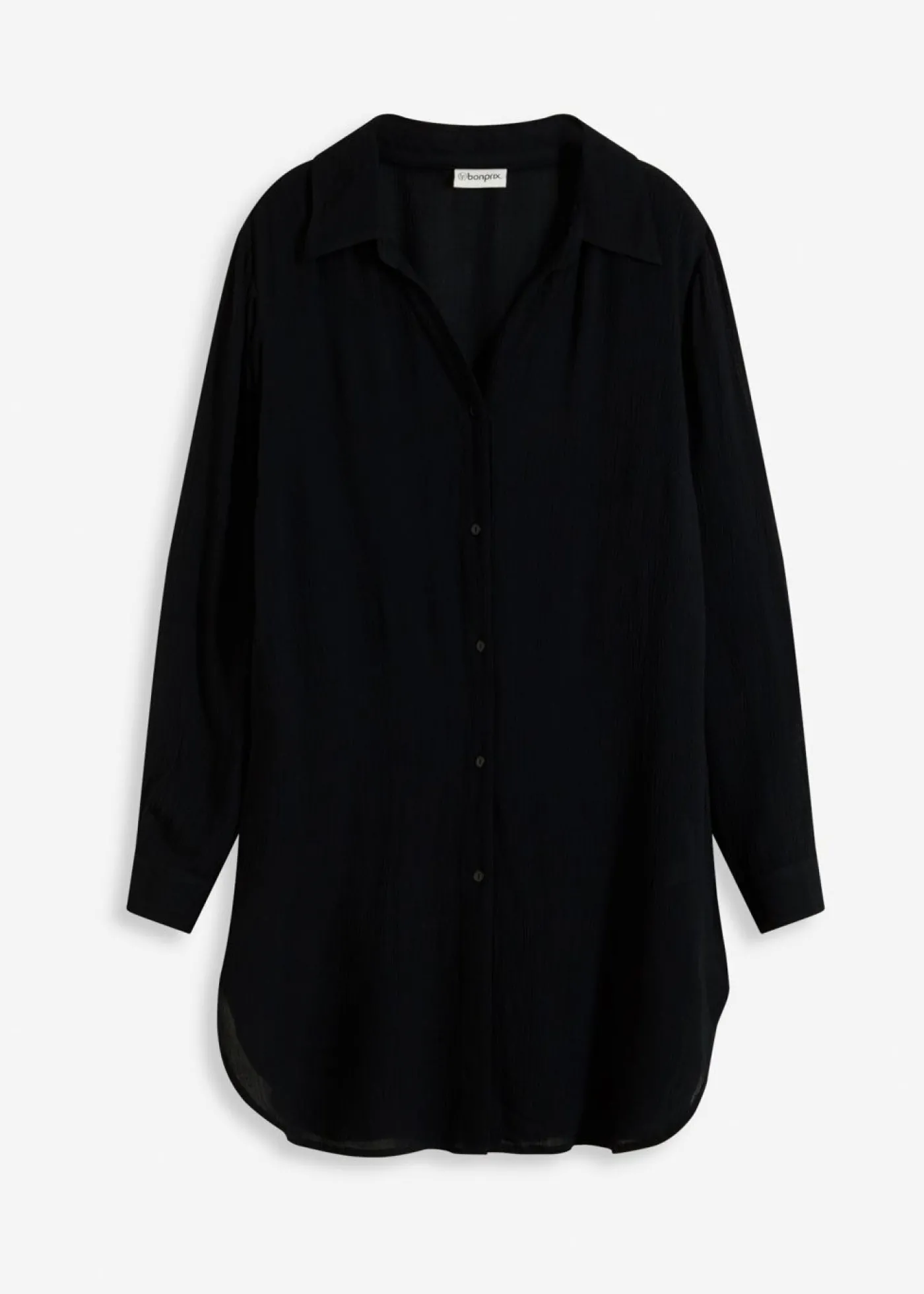 bonprix bonprix Blusa larga de playa de viscosa fluida Negro Online