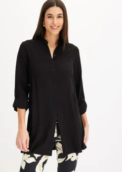 bonprix bonprix Blusa larga de viscosa Negro Sale