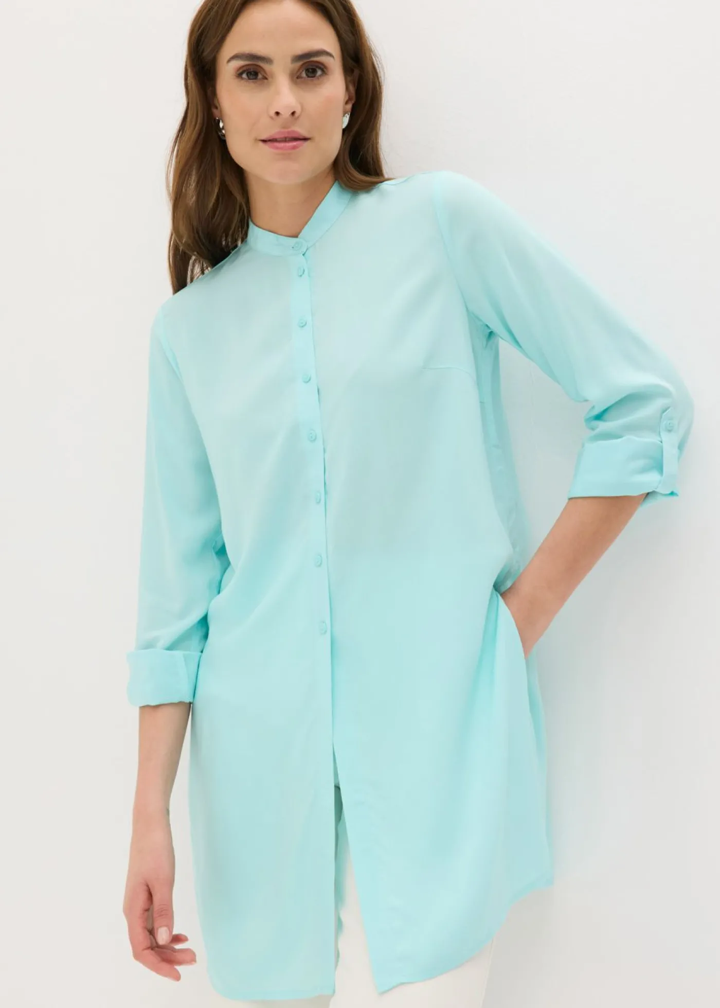 bonprix bonprix Blusa larga de viscosa fucsia Sale