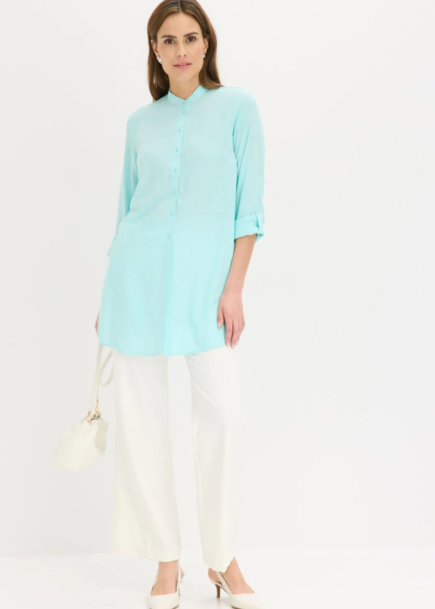 bonprix bonprix Blusa larga de viscosa fucsia Sale