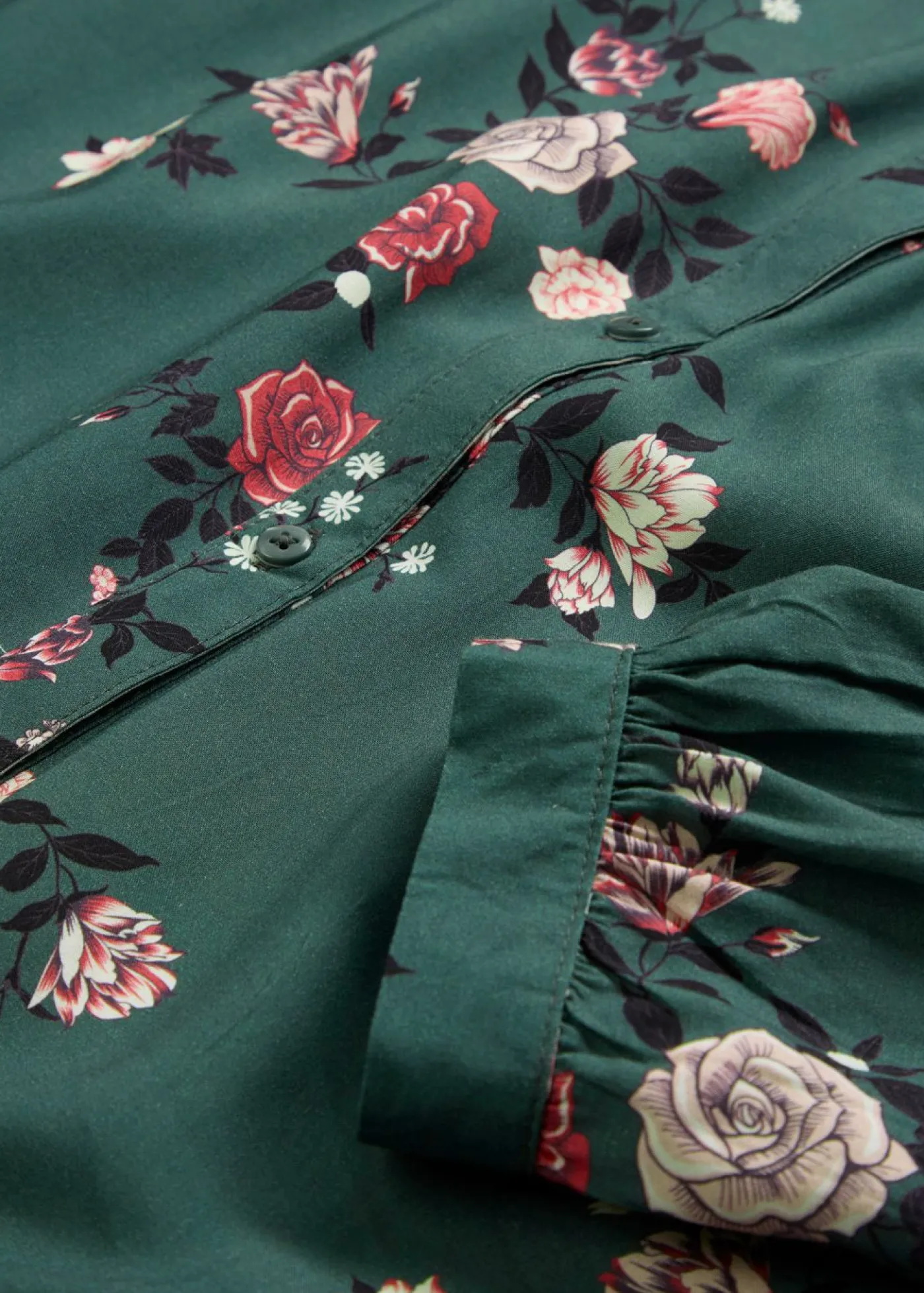 bonprix bonprix Blusa larga de viscosa fluida Verde eucalipto de flores Outlet
