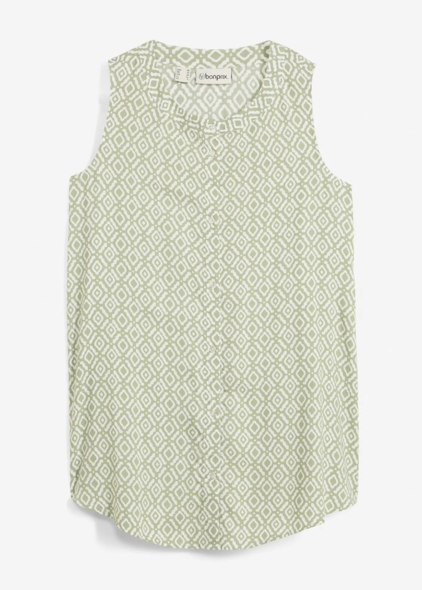 bonprix bonprix Blusa larga de viscosa suave Verde alga/blanco lana estampado Outlet