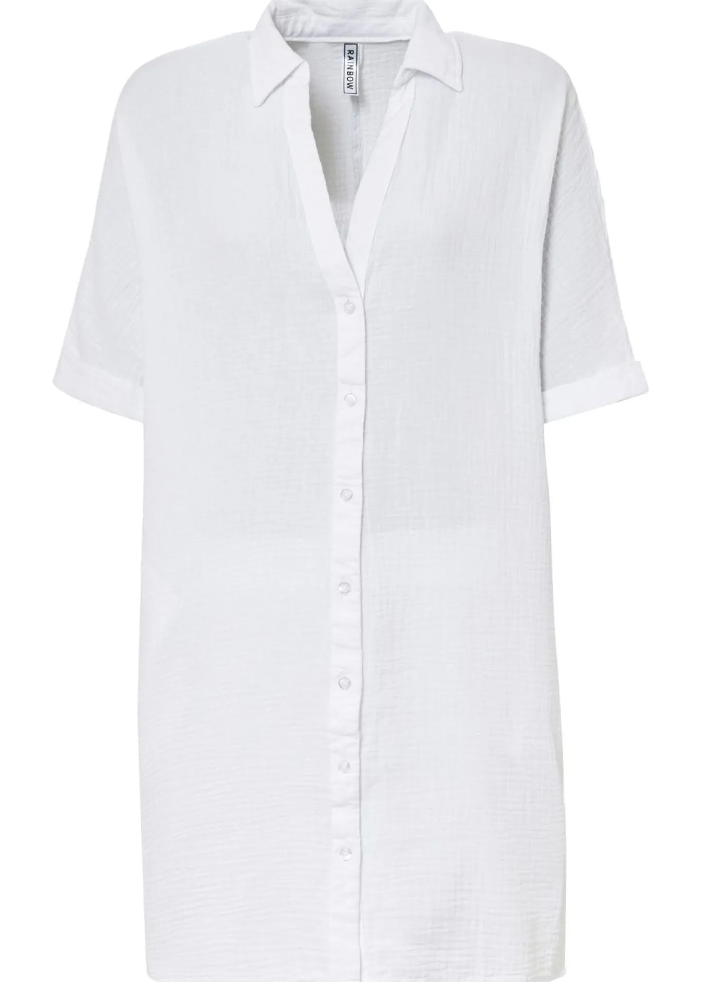 bonprix bonprix Blusa larga holgada de muselina suave Blanco Sale