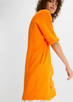 bonprix bonprix Blusa larga holgada de muselina suave Naranja calabaza Clearance